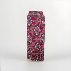 Vintage Floral Ruffle Hem Maxi Skirt Sz S